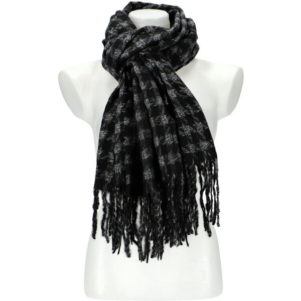 Cashmere Dámsky čierny teplý dlhý zimný šál 200x64 cm 48966207