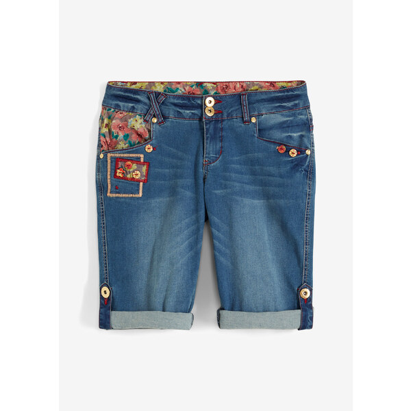 bonprix Džínsové šortky Mid Waist, farba modrá 64506822