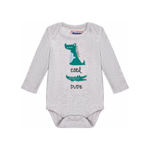 Chlapčenské body s tepláčikmi Winkiki Cool Dude - sivý melanž/navy 48977372