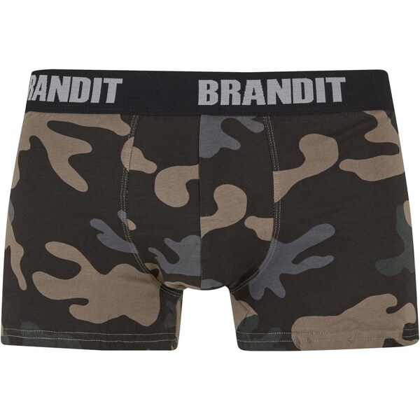 Brandit Mens Boxer Shorts Logo 2 Pack Dark Camouflage/Black 50522740