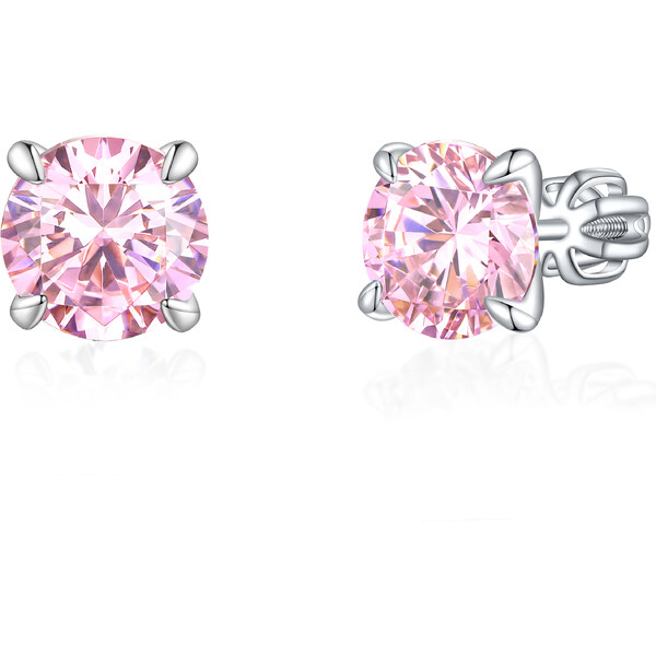 Olivie Strieborné 8mm náušnice PIPPI PINK 8352 48999308