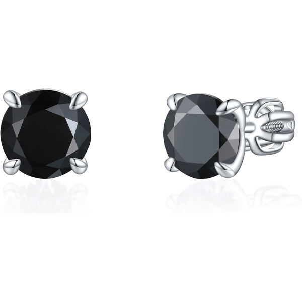 Olivie Strieborné 7mm náušnice PIPPI BLACK 8355 48999311