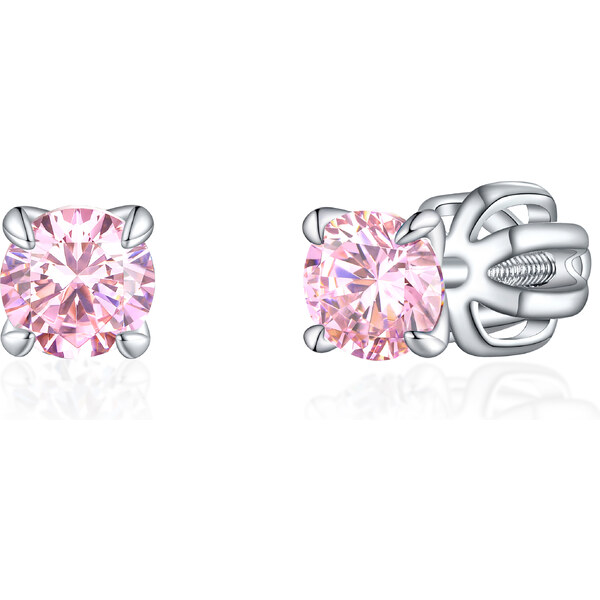 Olivie Strieborné 4mm náušnice PIPPI PINK 8368 48999324