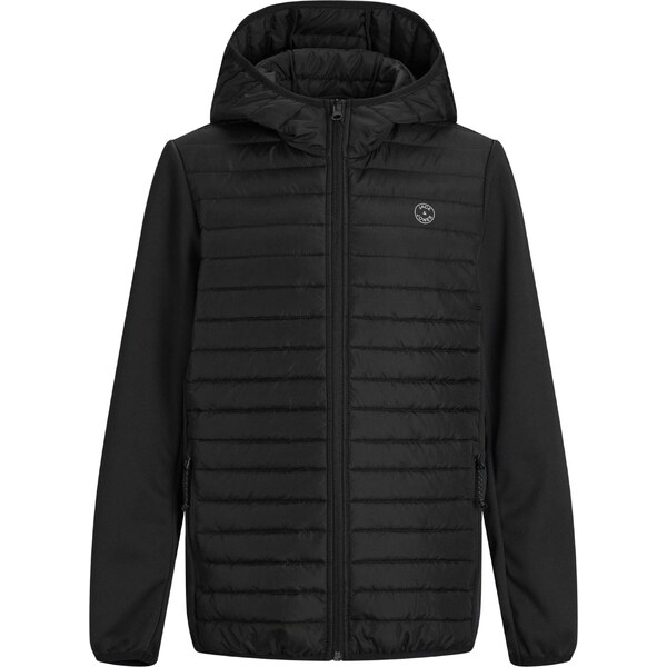 Jack & Jones Junior Prechodná bunda JJEMulti sivá / čierna 36011359