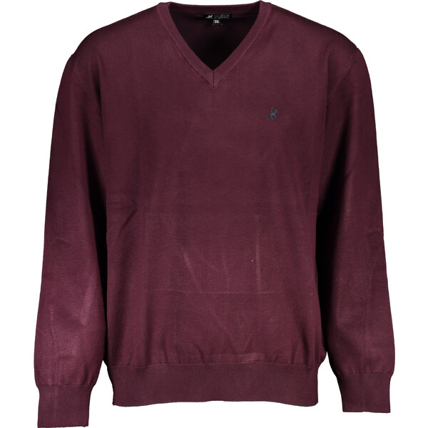 U.S. GRAND POLO Pánsky červený sveter s výstrihom do V 64705744