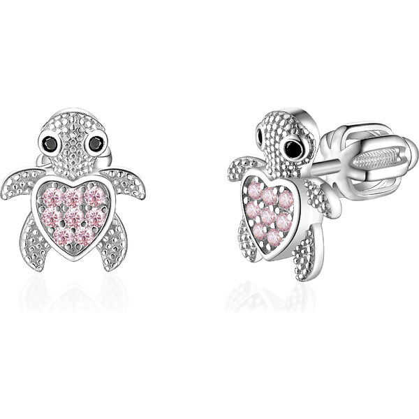 Olivie Strieborné náušnice KORYTNAČKA PINK 8377 49010917