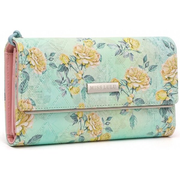 Miss Lulu Peňaženka - s kvetinovou potlačou a putkom, zelená 49009277