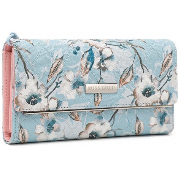 Miss Lulu Peňaženka - s kvetinovou potlačou a putkom, modrá 49009280