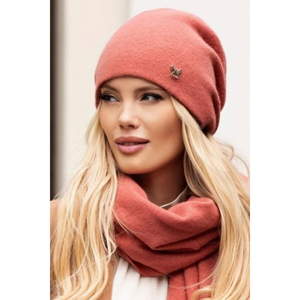 Kamea Korálová dámska čiapka na zimu Lily, Farba korálová 49017999