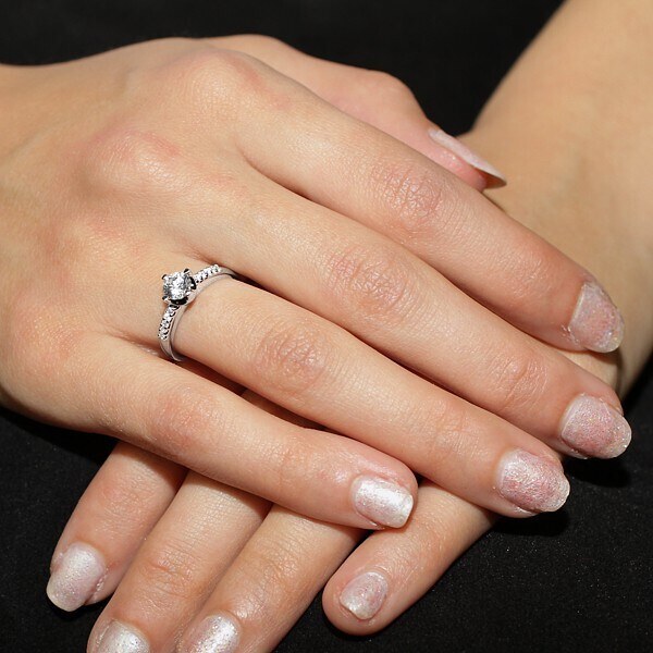 Ligot Strieborný zásnubný prstienok Poesis so Swarovski Crystals 49018546