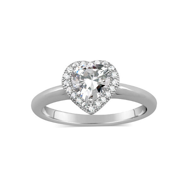 Ligot PRIA strieborný prsteň SRDCE s mikro zirkónmi 49018603