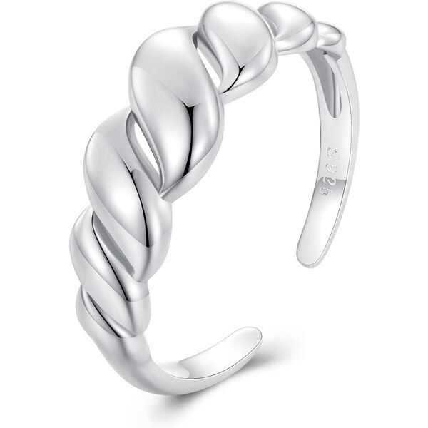 Ligot Strieborný otvorený prsteň vlna 49018613