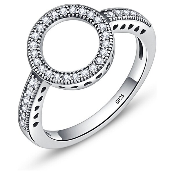 Ligot Strieborný prsteň kruh so zirkónmi 49018624