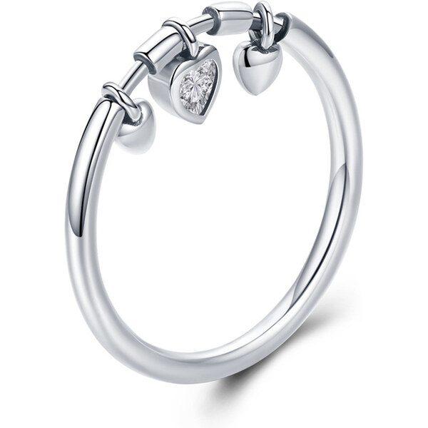 Ligot Strieborný prsteň 3 srdcia 49018626