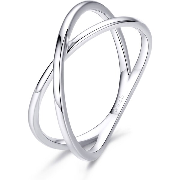 Ligot Strieborný prsteň prekrížený 49018631