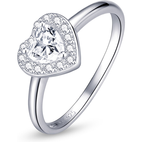 Ligot Strieborný prsteň zirkónové srdce 49018634