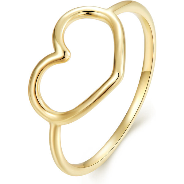 Ligot Strieborný pozlátený prsteň srdce 49018642