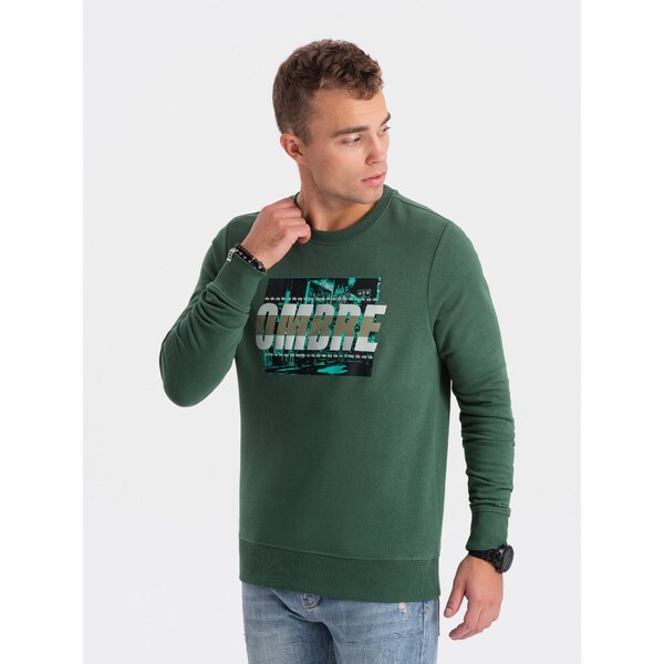 Ombre Mens printed over-the-head sweatshirt - green 50574105