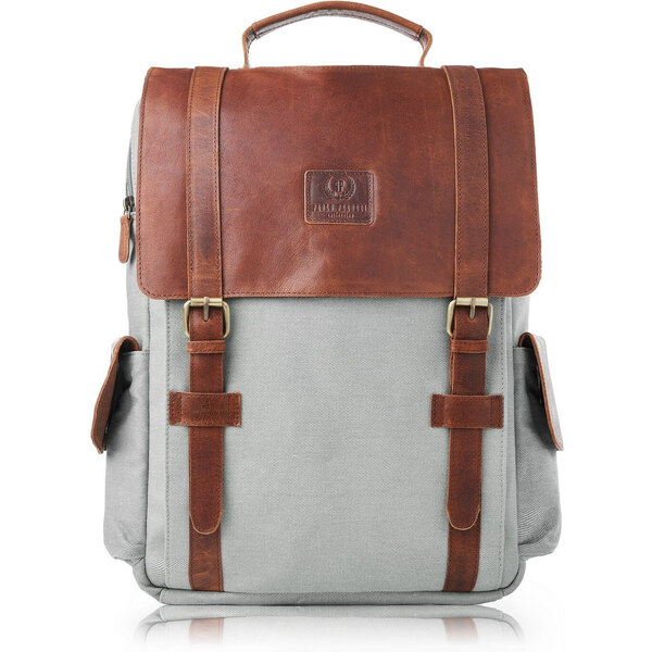 PAOLO PERUZZI Pánsky veľký batoh na notebook SI-01-BU | šedá SI-01-BU 49025662