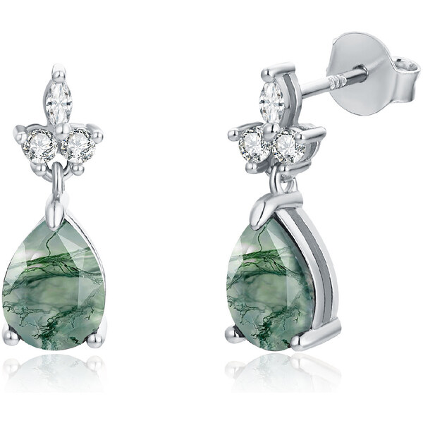 Olivie Strieborné náušnice MACHOVÝ ACHÁT 8405 49048540