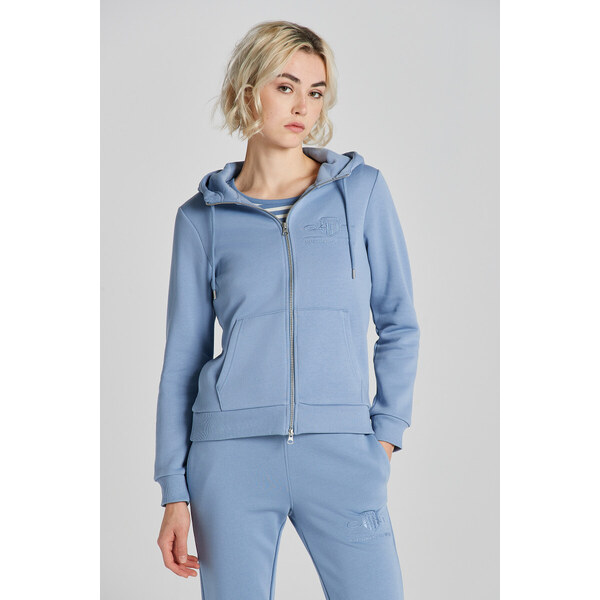 MIKINA GANT REG TONAL SHIELD ZIP HOODIE BLUE WATER 49041155