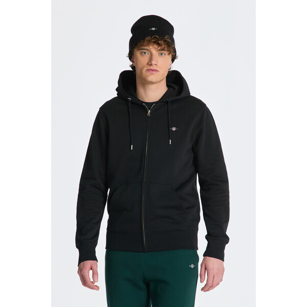 MIKINA GANT REG SHIELD FULL ZIP HOODIE BLACK 49041204