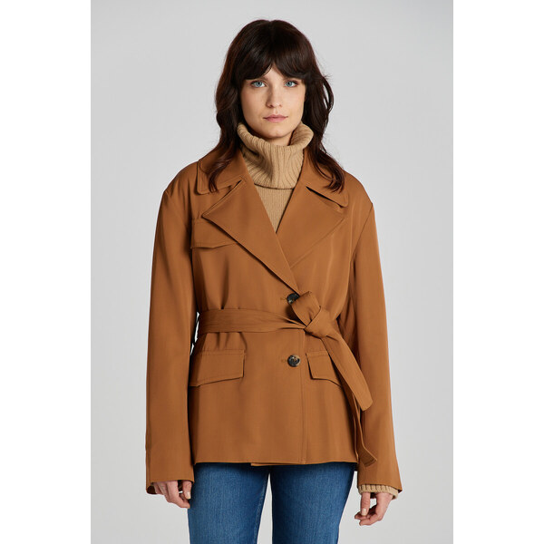 BUNDA GANT FLUID BELTED JACKET ROASTED WALNUT 49041271