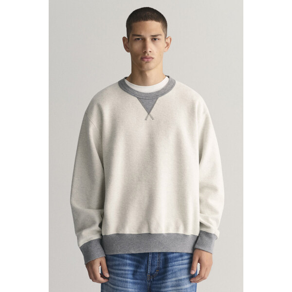 MIKINA GANT REVERSED C-NECK GREY MELANGE 49041280