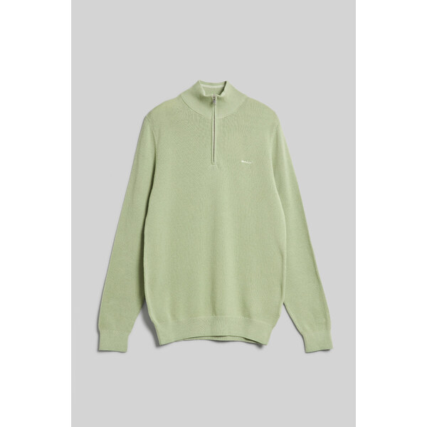 SVETER GANT COTTON PIQUE HALFZIP MILKY MATCHA 49041286
