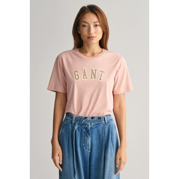 TRIČKO GANT REL LOGO C-NECK T-SHIRT DUSTY ROSE 49041279