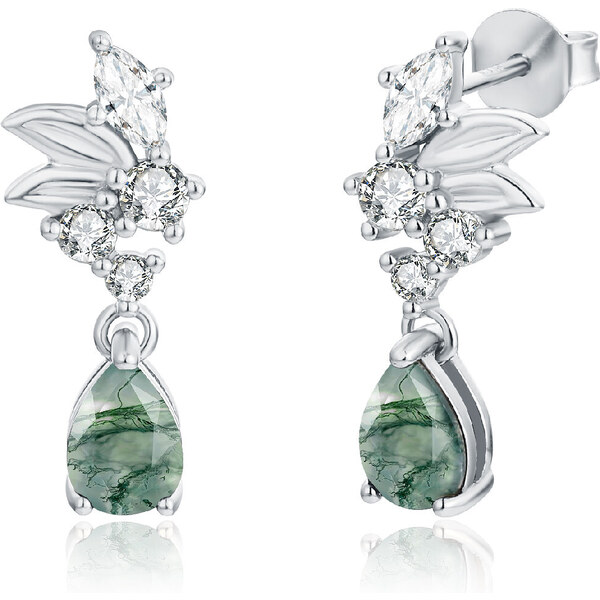 Olivie Strieborné náušnice MACHOVÝ ACHÁT 8408 49048546