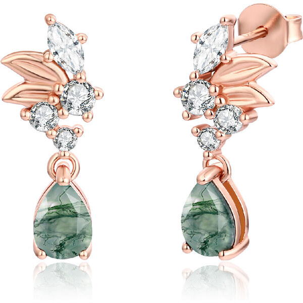 Olivie Strieborné náušnice MACHOVÝ ACHÁT ROSE 8409 49048547