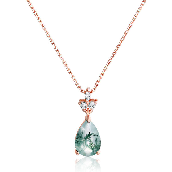 Olivie Strieborný náhrdelník MACHOVÝ ACHÁT ROSE 8417 49282374