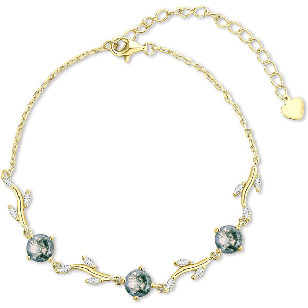 Olivie Strieborný náramok MACHOVÝ ACHÁT GOLD 8421 49048553