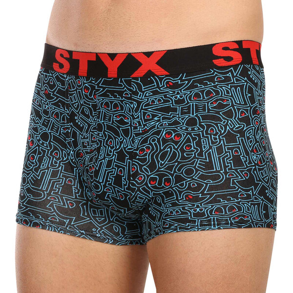 Pánske boxerky Styx art športová guma doodle (G1256/2) 49045832