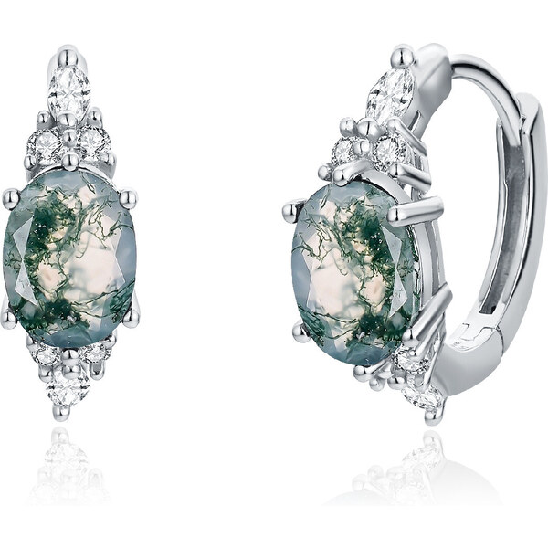 Olivie Strieborné náušnice MACHOVÝ ACHÁT 8426 49048558