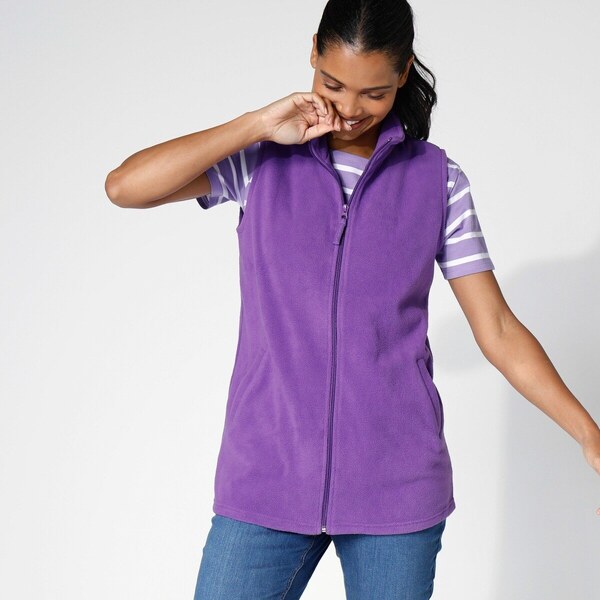 Fleecová vesta na zips fialová 044 Blancheporte 48125606