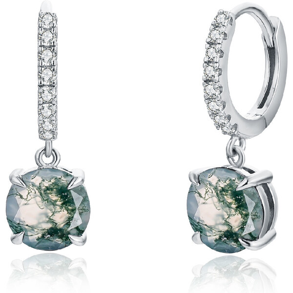 Olivie Strieborné náušnice MACHOVÝ ACHÁT 8430 49048562