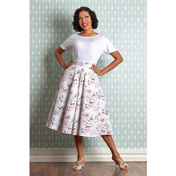 MISS CANDYFLOSS Vania-May Biela kvetinová midi sukňa 49052184