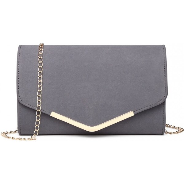 Konofactory Sivá semišová spoločenská kabelka s retiazkou „Megane“ 60464707