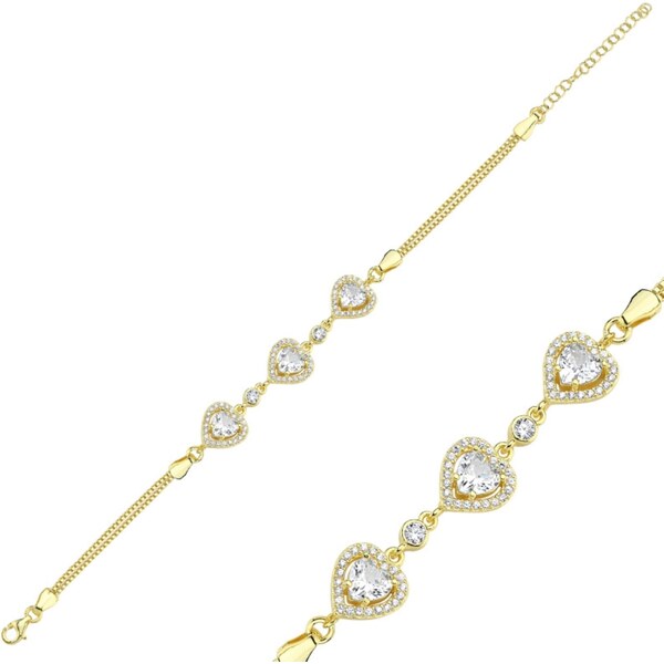 Olivie Strieborný srdiečkový náramok GOLD 8432 49067914