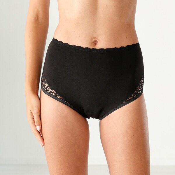 Súprava 2 vysokých menštruačných nohavičiek na deň a noc čierna 036 49062686