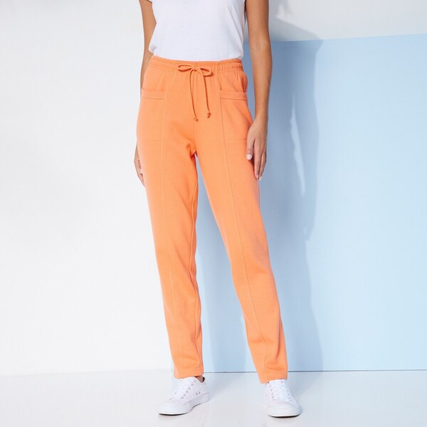 Jednofarebné dlhé moltonové nohavice marhuľová 040 Blancheporte 49062994