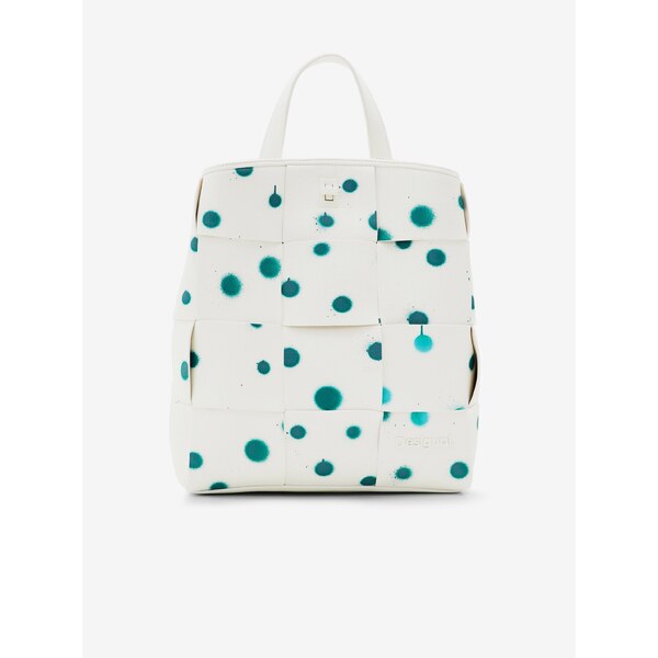 Zeleno-biely dámsky vzorovaný batoh Desigual New Splatter Sumy Mini 65364712
