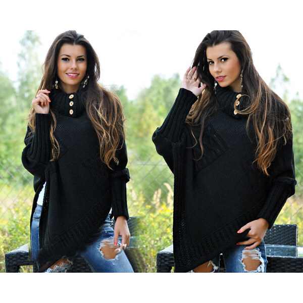 Fashionweek Dámské elegantní pončo s teplým rolákem JK-NOEMI 48749905