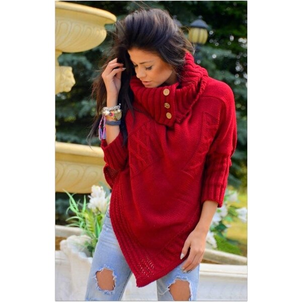 Fashionweek Luxusní pončo s teplým rolákem NOEMI 48752973