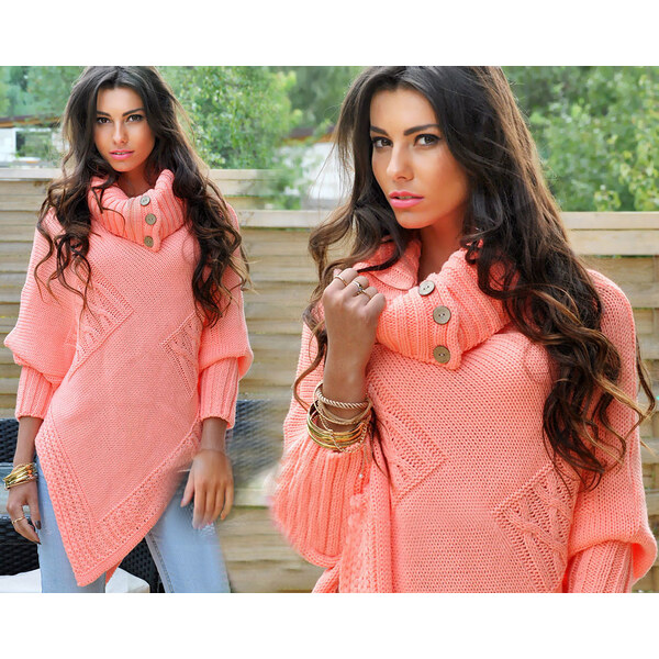 Fashionweek Dámské elegantní pončo s teplým rolákem JK-NOEMI 48749909