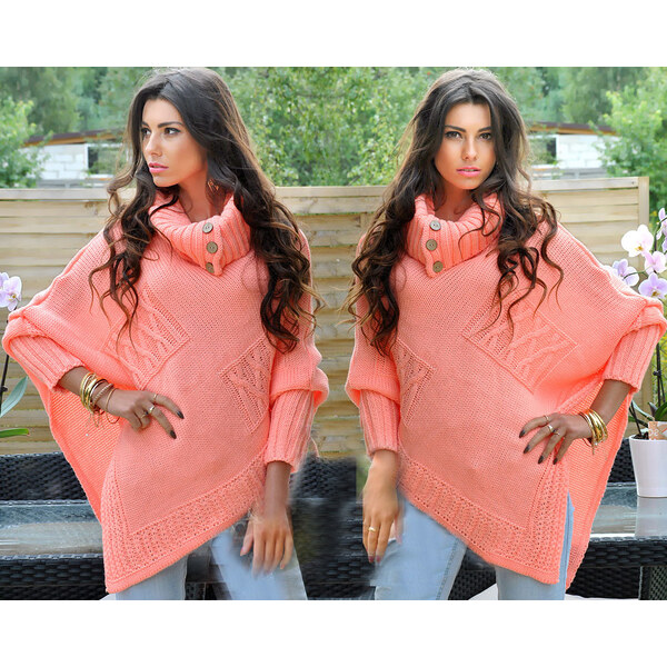 Fashionweek Luxusní pončo s teplým rolákem NOEMI 48752971