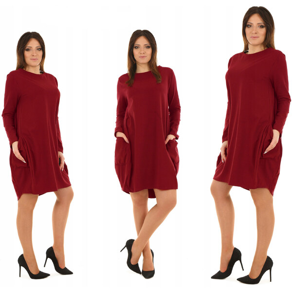 Fashionweek Pohodlné teplákové šaty s vreckami tunika rúrka OVERSIZED 57791930