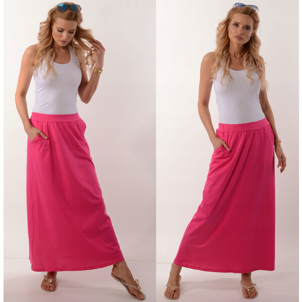 Fashionweek Talianska pohodlná dlhá mikinová sukňa s vreckami MAXI 48751234